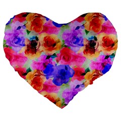 Floral Pattern Background Seamless Large 19  Premium Heart Shape Cushions by BangZart