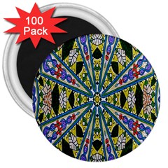 Kaleidoscope Background 3  Magnets (100 Pack) by BangZart