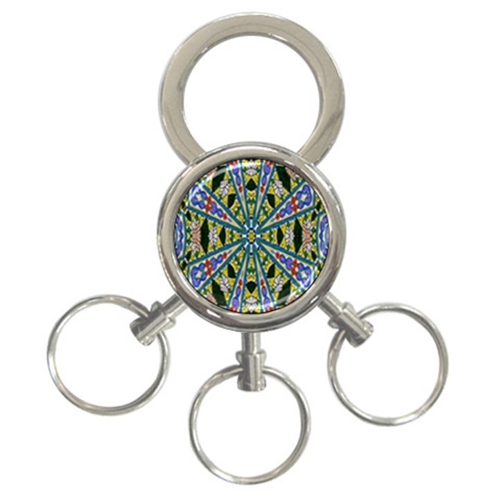 Kaleidoscope Background 3-Ring Key Chains