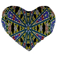 Kaleidoscope Background Large 19  Premium Heart Shape Cushions by BangZart