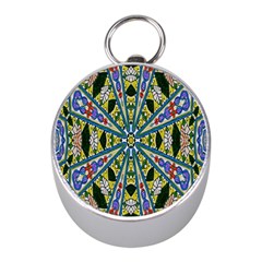 Kaleidoscope Background Mini Silver Compasses by BangZart