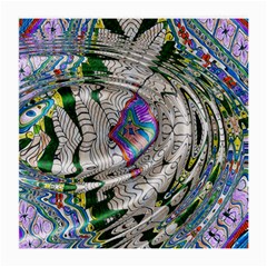 Water Ripple Design Background Wallpaper Of Water Ripples Applied To A Kaleidoscope Pattern Medium Glasses Cloth (2-side) by BangZart