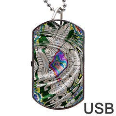 Water Ripple Design Background Wallpaper Of Water Ripples Applied To A Kaleidoscope Pattern Dog Tag Usb Flash (one Side) by BangZart