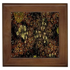 Wallpaper With Fractal Small Flowers Framed Tiles by BangZart