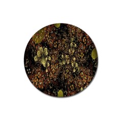 Wallpaper With Fractal Small Flowers Magnet 3  (round) by BangZart