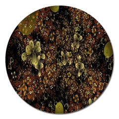 Wallpaper With Fractal Small Flowers Magnet 5  (round) by BangZart