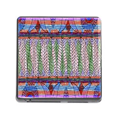 Nature Pattern Background Wallpaper Of Leaves And Flowers Abstract Style Memory Card Reader (square) by BangZart