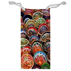 Colorful Oriental Bowls On Local Market In Turkey Jewelry Bag by BangZart