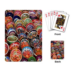 Colorful Oriental Bowls On Local Market In Turkey Playing Card by BangZart