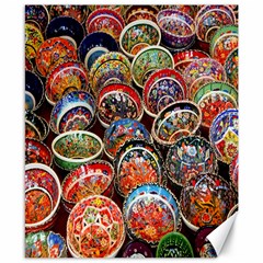 Colorful Oriental Bowls On Local Market In Turkey Canvas 8  X 10  by BangZart