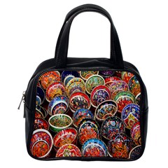 Colorful Oriental Bowls On Local Market In Turkey Classic Handbags (one Side) by BangZart