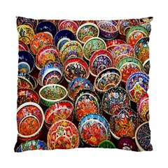 Colorful Oriental Bowls On Local Market In Turkey Standard Cushion Case (two Sides) by BangZart