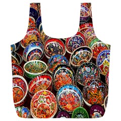 Colorful Oriental Bowls On Local Market In Turkey Full Print Recycle Bags (l)  by BangZart