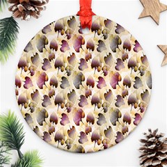 Random Leaves Pattern Background Ornament (round) by BangZart