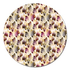 Random Leaves Pattern Background Magnet 5  (round) by BangZart