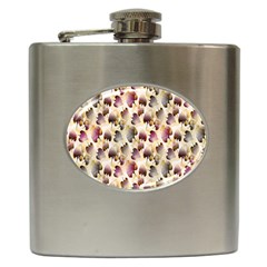 Random Leaves Pattern Background Hip Flask (6 Oz) by BangZart