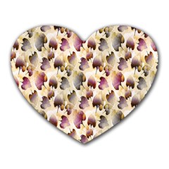 Random Leaves Pattern Background Heart Mousepads by BangZart