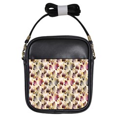 Random Leaves Pattern Background Girls Sling Bags by BangZart