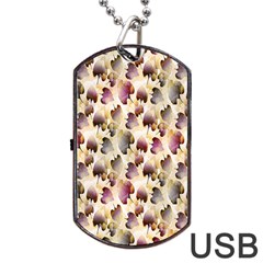 Random Leaves Pattern Background Dog Tag Usb Flash (two Sides) by BangZart