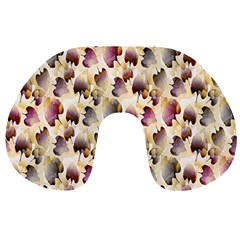 Random Leaves Pattern Background Travel Neck Pillows by BangZart