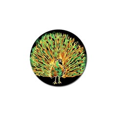 Unusual Peacock Drawn With Flame Lines Golf Ball Marker by BangZart