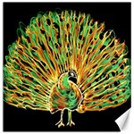 Unusual Peacock Drawn With Flame Lines Canvas 16  x 16   15.2 x15.41  Canvas - 1