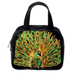 Unusual Peacock Drawn With Flame Lines Classic Handbags (one Side) by BangZart