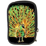 Unusual Peacock Drawn With Flame Lines Compact Camera Cases Front