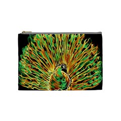 Unusual Peacock Drawn With Flame Lines Cosmetic Bag (medium)  by BangZart