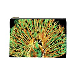 Unusual Peacock Drawn With Flame Lines Cosmetic Bag (large)  by BangZart