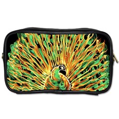 Unusual Peacock Drawn With Flame Lines Toiletries Bags by BangZart