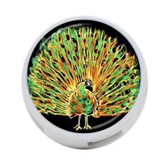 Unusual Peacock Drawn With Flame Lines 4-port Usb Hub (one Side) by BangZart