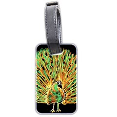 Unusual Peacock Drawn With Flame Lines Luggage Tags (two Sides) by BangZart