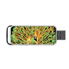 Unusual Peacock Drawn With Flame Lines Portable Usb Flash (two Sides) by BangZart