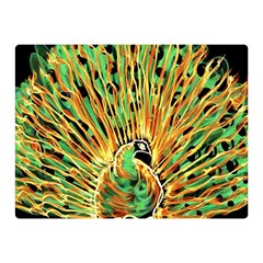 Unusual Peacock Drawn With Flame Lines Double Sided Flano Blanket (mini)  by BangZart