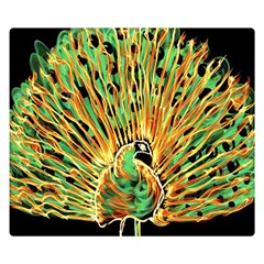 Unusual Peacock Drawn With Flame Lines Double Sided Flano Blanket (small)  by BangZart