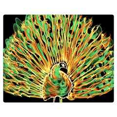 Unusual Peacock Drawn With Flame Lines Double Sided Flano Blanket (medium)  by BangZart