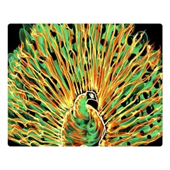 Unusual Peacock Drawn With Flame Lines Double Sided Flano Blanket (large)  by BangZart