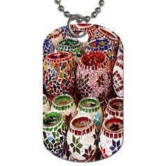 Colorful Oriental Candle Holders For Sale On Local Market Dog Tag (two Sides)