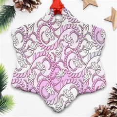 Floral Pattern Background Snowflake Ornament (two Sides) by BangZart