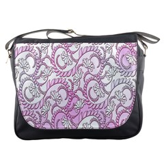 Floral Pattern Background Messenger Bags by BangZart