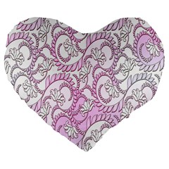 Floral Pattern Background Large 19  Premium Heart Shape Cushions by BangZart