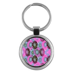 Floral Pattern Background Key Chains (round)  by BangZart