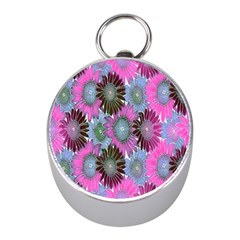 Floral Pattern Background Mini Silver Compasses by BangZart