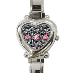 Oriental Style Floral Pattern Background Wallpaper Heart Italian Charm Watch by BangZart