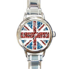 Fun And Unique Illustration Of The Uk Union Jack Flag Made Up Of Cartoon Ladybugs Round Italian Charm Watch by BangZart