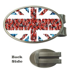 Fun And Unique Illustration Of The Uk Union Jack Flag Made Up Of Cartoon Ladybugs Money Clips (oval)  by BangZart