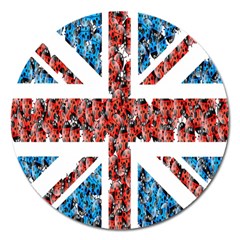 Fun And Unique Illustration Of The Uk Union Jack Flag Made Up Of Cartoon Ladybugs Magnet 5  (round) by BangZart