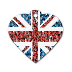 Fun And Unique Illustration Of The Uk Union Jack Flag Made Up Of Cartoon Ladybugs Dog Tag Heart (two Sides) by BangZart