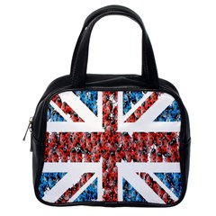 Fun And Unique Illustration Of The Uk Union Jack Flag Made Up Of Cartoon Ladybugs Classic Handbags (one Side) by BangZart